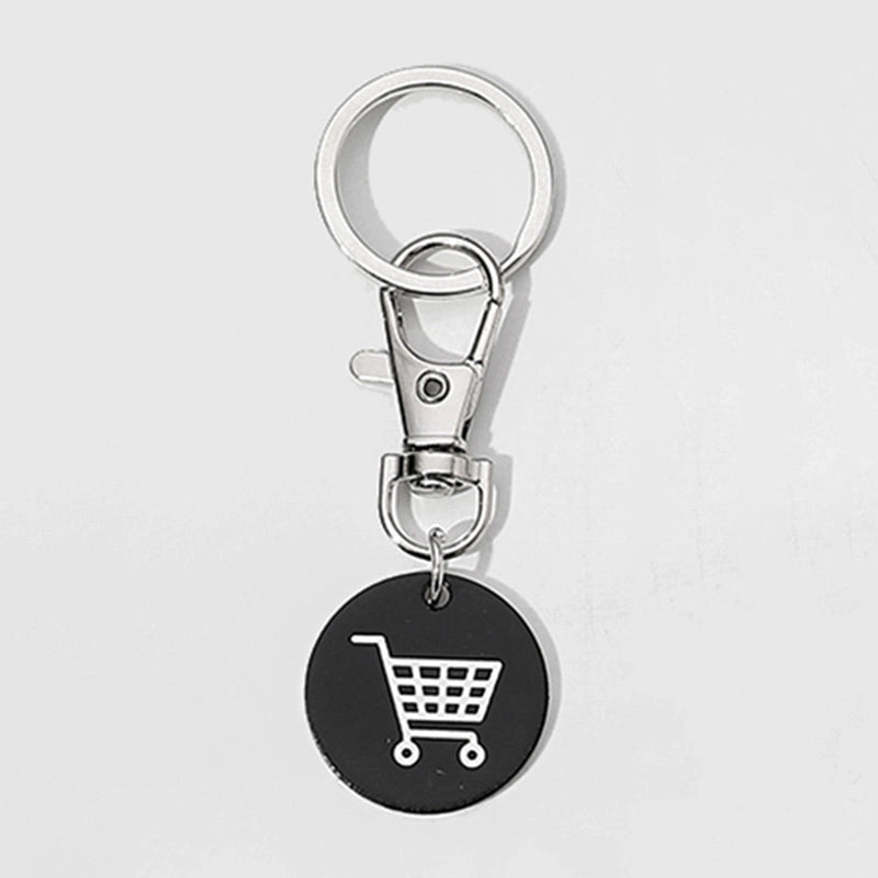 Classic Style Commute Shopping Cart Stainless Steel Unisex Bag Pendant Keychain