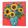 Sunflower Button Picture Art DIY Kit 30x30cm with Frame DIY Button Painting