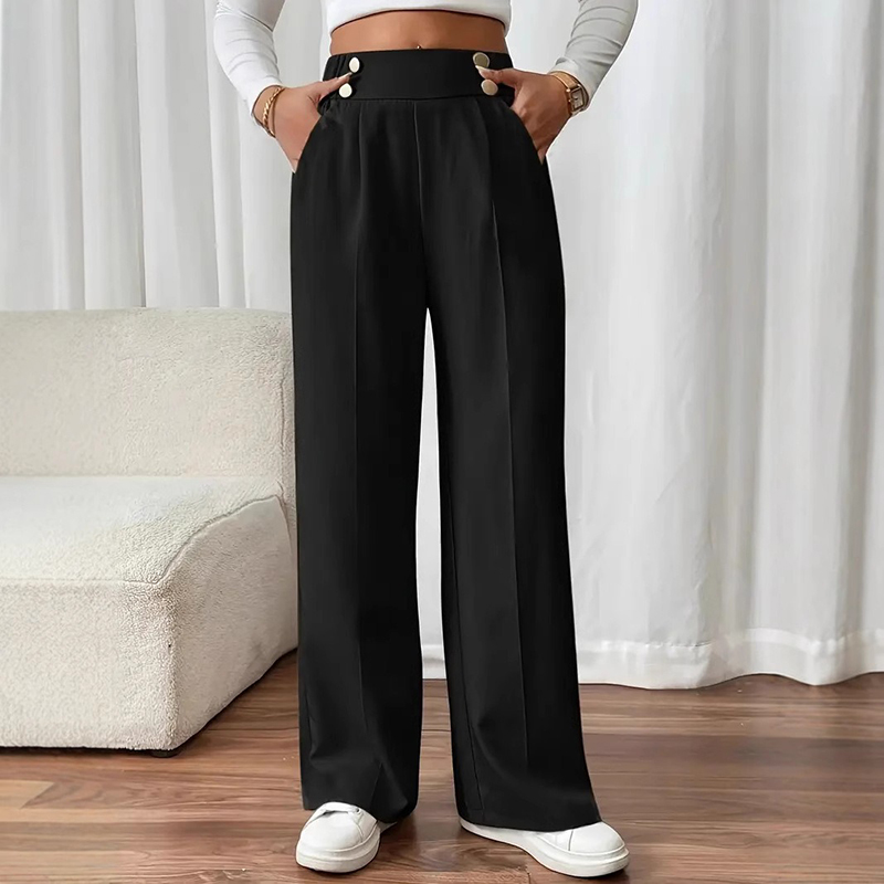 Women's Elegant Linen Blend Straight-leg Pants elevenforest