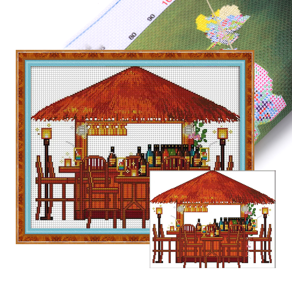 Happy Hour Partial 14CT Pre-stamped Canvas(41*34cm) Cross Stitch