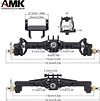 AMK 216.4g Brass TRX4M Axle, Extended 20mm TRX4M Portal Axle, TRX4M Brass Axle with Two Servo Mount Options, for 1/18 RC CrawlerCar TRX4M Axle Upgrade Parts
