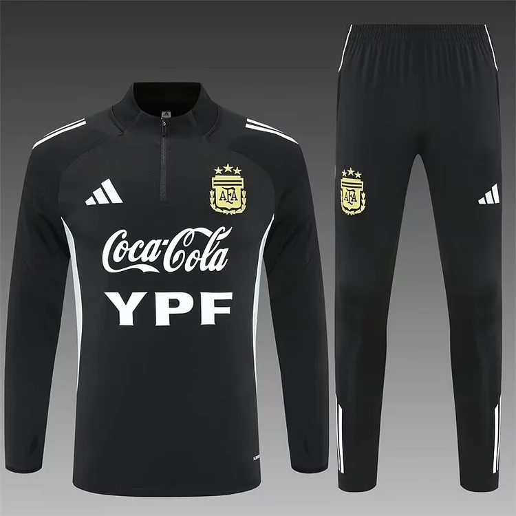 2025 Argentina team black long-sleeved training uniform