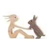 Amoureux des animaux - Ornements de table en bois sculpt&eacute;