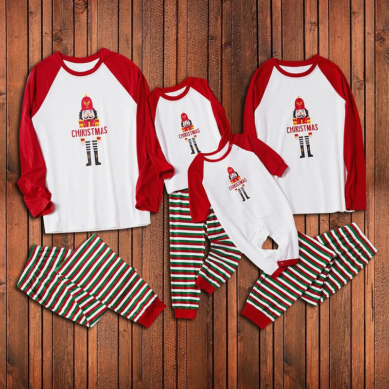 Family Matching Red Christmas Tree Suits Family Look Pajama Set