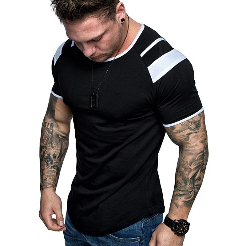 Aonga Covrlge Men Running Breathable T Shirt Gym Fitness Workout Training Short Sleeve T-Shirts Male Jogging Slim Quick Dry Tee MTS545