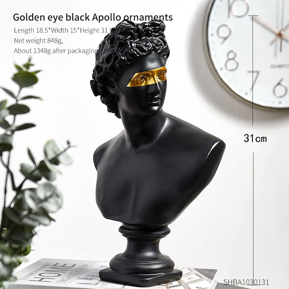 Creative Resin Figure Sculpture Black and White David Sculpture Statue Model Nordic Decoration Home Living Room Decoration