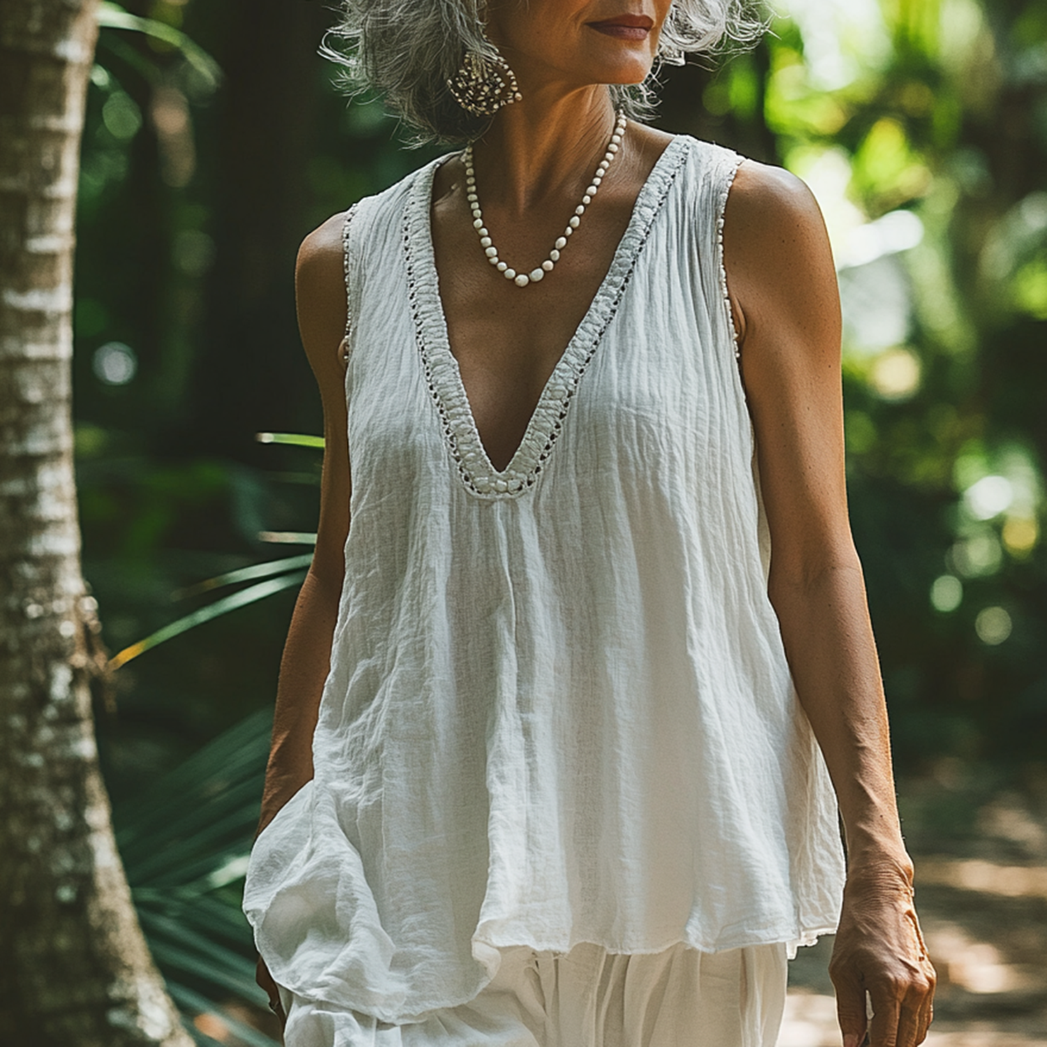 Women's Linen Vest Elegant And Comfortable Breathable Holiday Cotton And Linen Vest Home Daily Basic Sleeveless Top