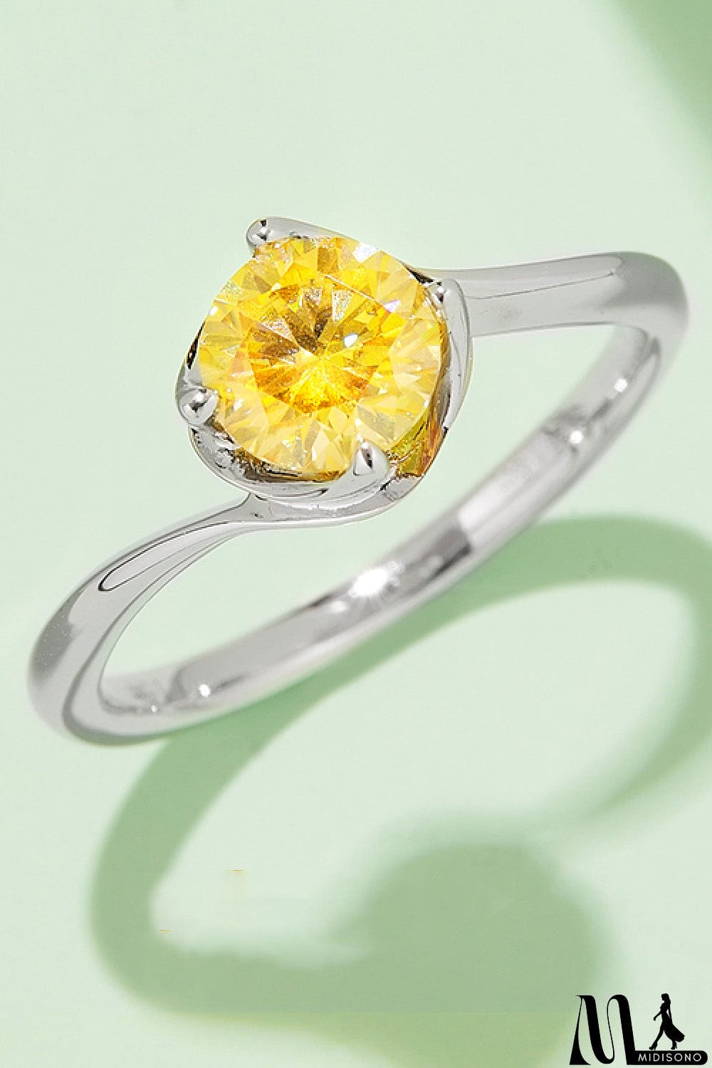 MidiSono - 1 Carat Moissanite 925 Sterling Silver Solitaire Ring