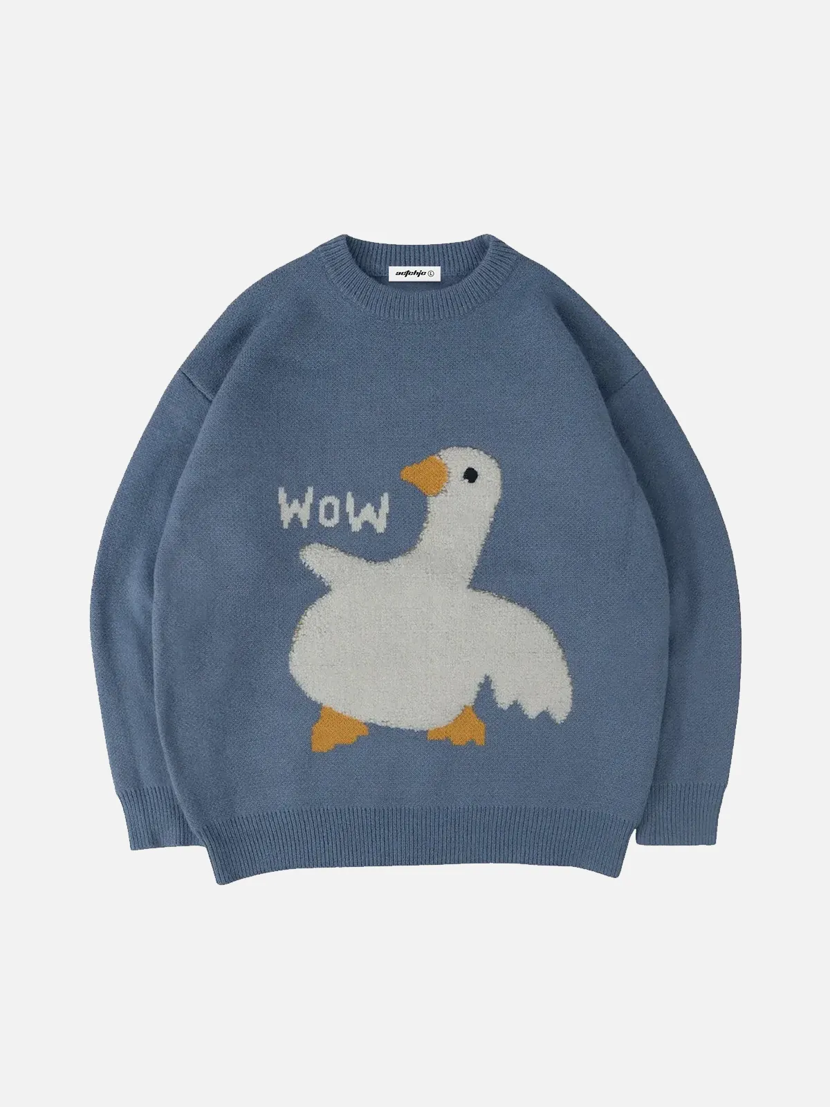 Blue Wow Goose Graphic Knit Sweater Front