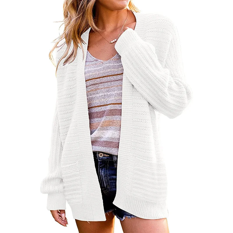 Mongw Mongw Hot Style Women's Cardigan Fashion Long Sleeve Knit Pocket Shirt Loose Casual Sweater Women's Clothing