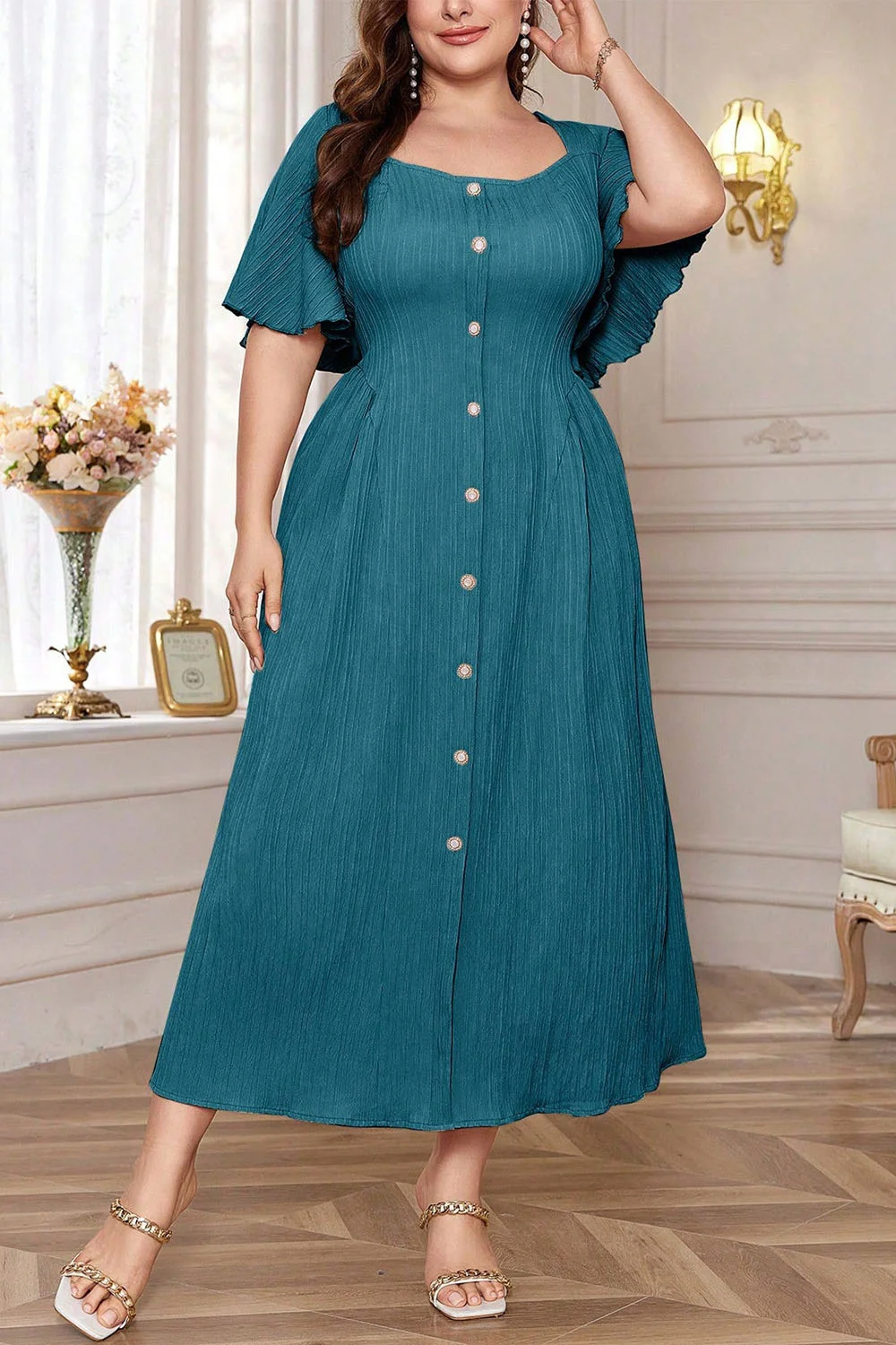 peacocks women's plain 2 in 1 midi dress reviews Agnes Orinda Women's Plus Size Dresses Round Neck Long Sleeve Ribbed Midi Knit Dress 4X Peacock Blue, Size: 4XL, Green