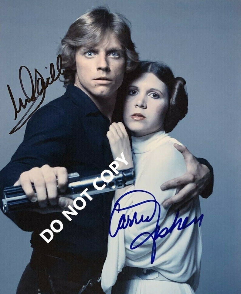 Mark Hamill & Carrie Fisher 8 x10 20x25 cm Autographed Hand Signed Photo Poster painting