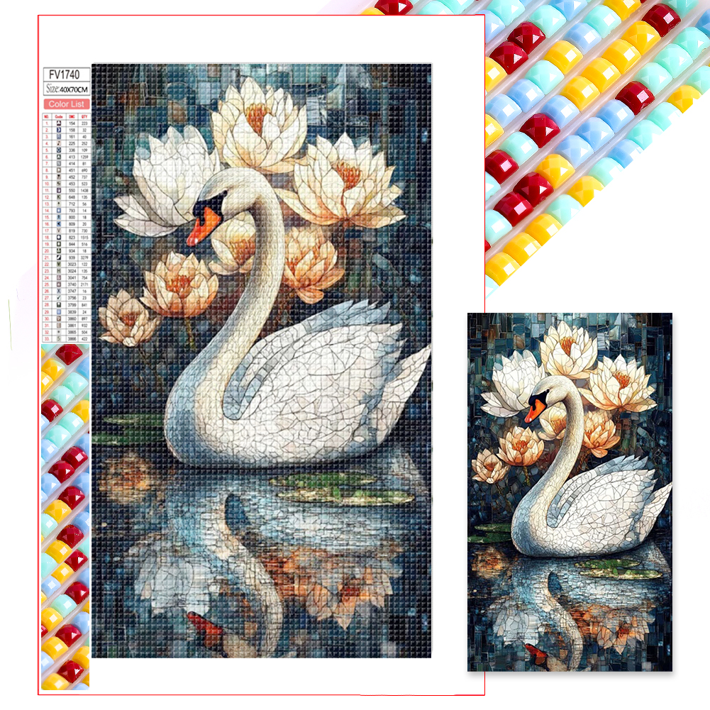 Swan 40*70cm(picture) full square drill diamond painting