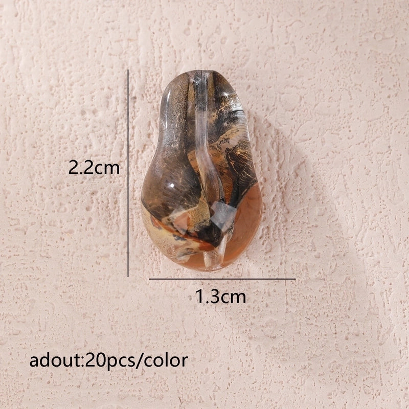 10 PCS/Package Hole 1~1.9mm Glass Round Water Droplets Rhombus Pendant Beads