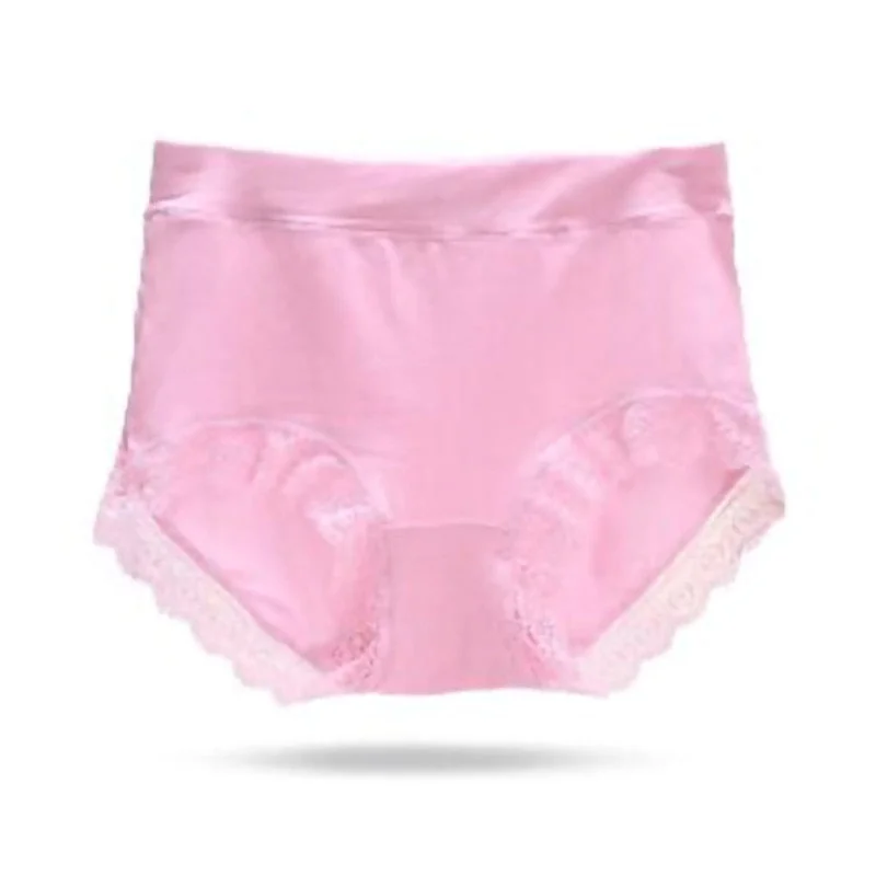 Women's Cotton Underwear Sexy Lace Panties Plus Size Fashion Solid Color  Briefs High Waist Seamless Underpants Female Lingerie