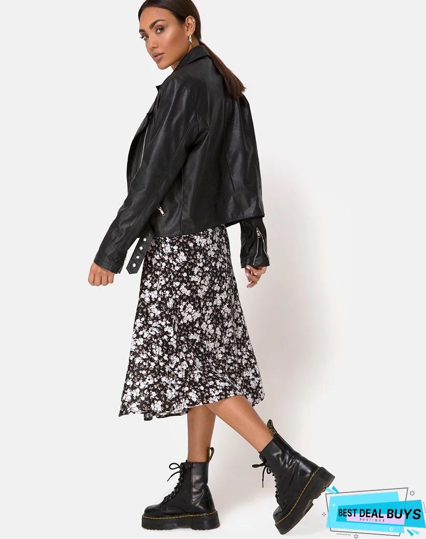 Cotton Blends Regular Fit Color Block Skirt