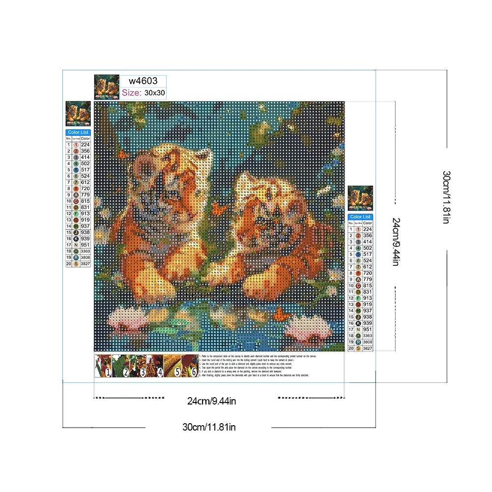 Diamond Painting - Full Round Drill - Tiger(Canvas|30*30cm)