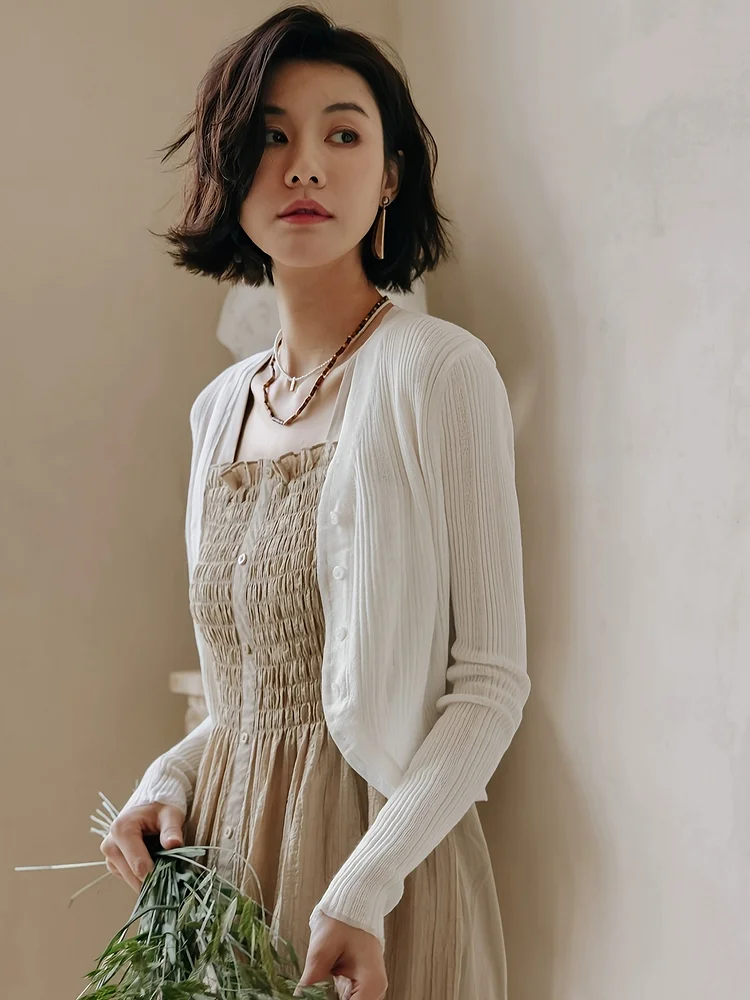 Elegant Summer Shawl | French Vacation Style, Paired With Sun Protection Cardigan, Women's To