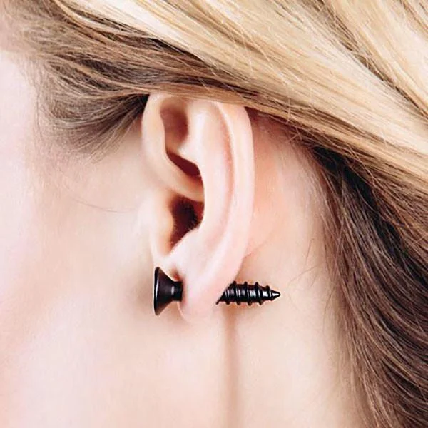 Unisex Stainless Screw Stud Earring
