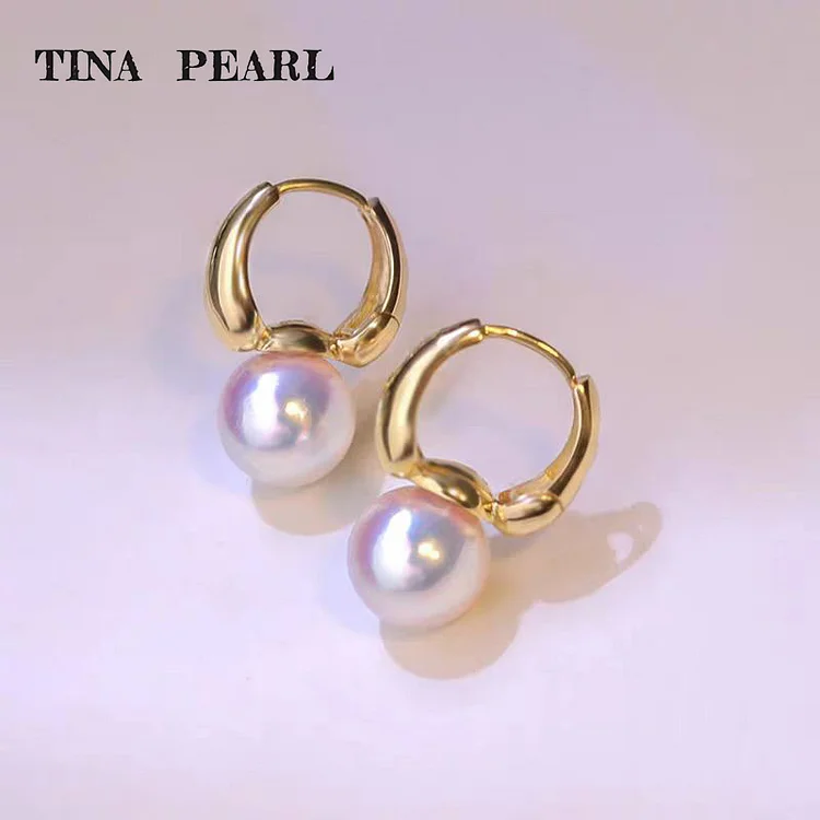 2025 TINA Jewelry 18k gold +akoya pearl classic stud earrings