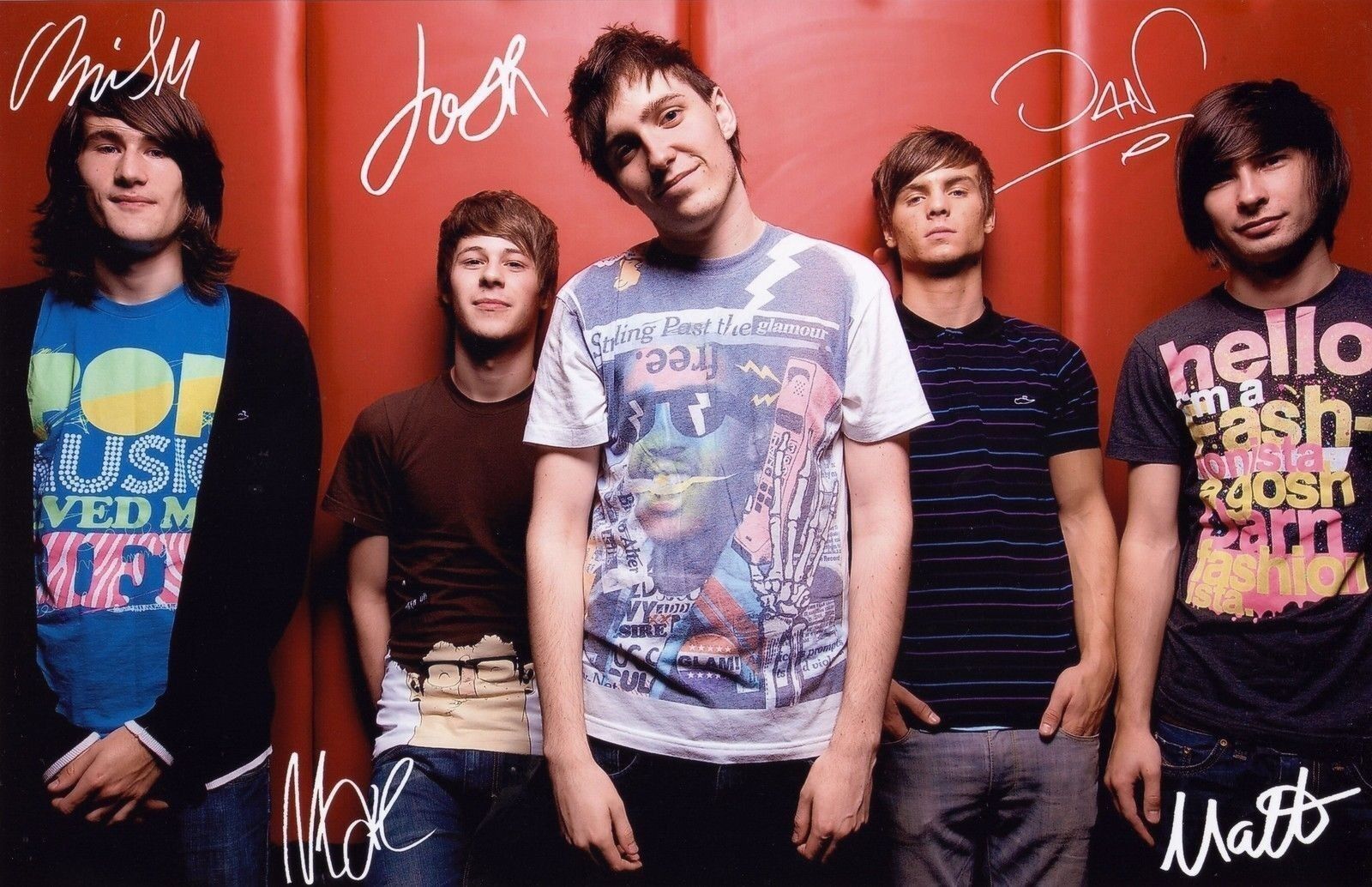 YOU ME AT SIX ENTIRE GROUP AUTOGRAPH SIGNED PP Photo Poster painting POSTER