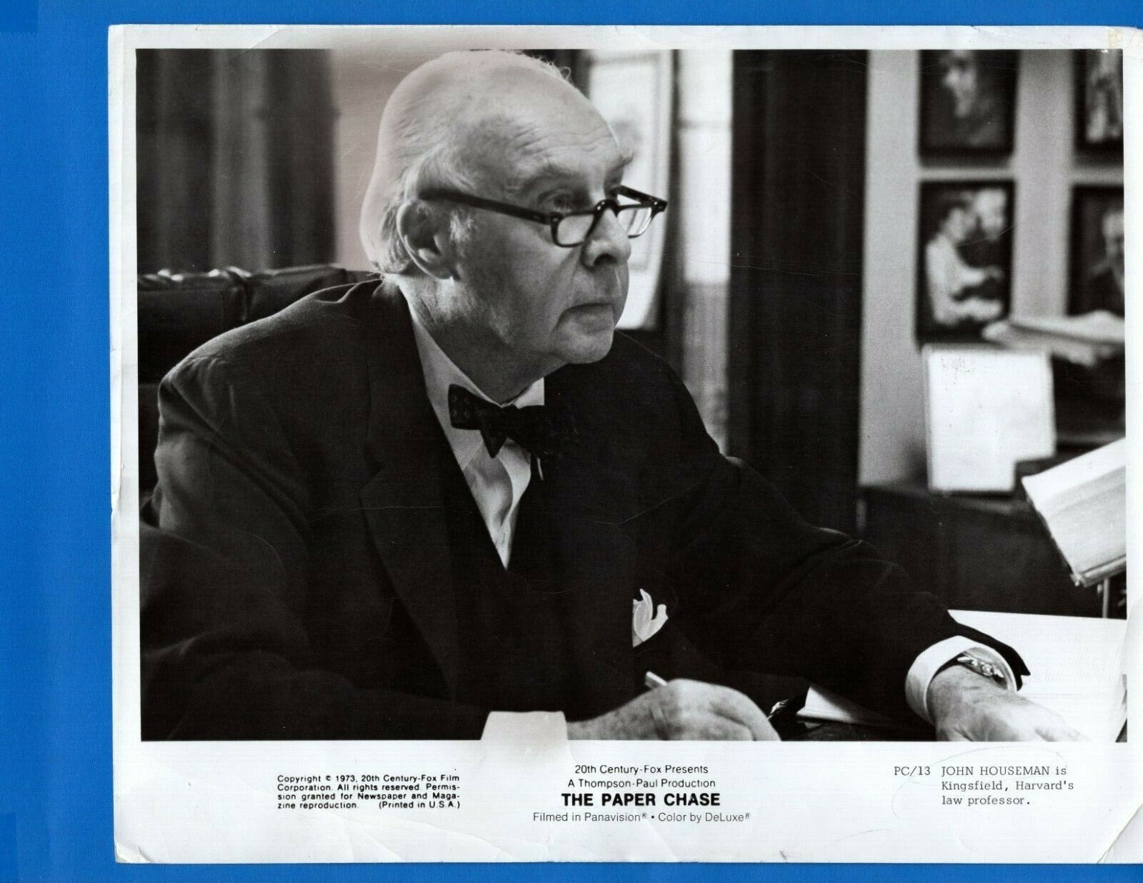 JOHN HOUSEMAN Actor Vintage 8x10 Promo Press News Photo Poster painting 1973 THE PAPER CHASE