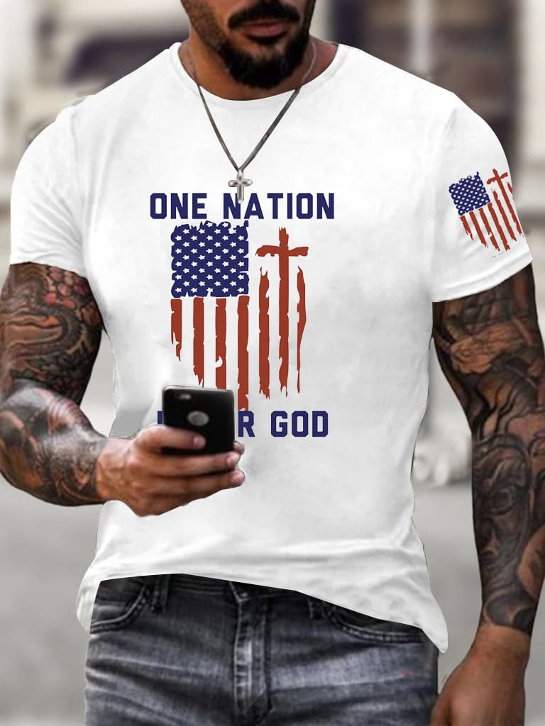 Men'S One Nation Under God printed T-Shirt