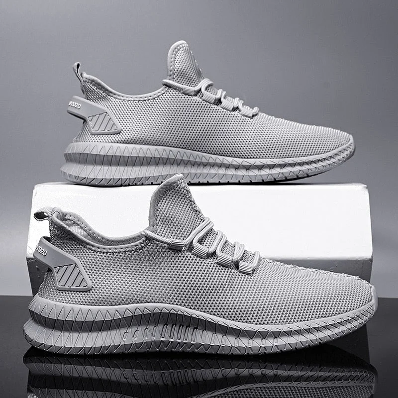 Mesh Men Shoes Breathable White Mens Sneakers Trendy Lace-Up Lightweight Black Walking Big Size Man Tenis Shoe Zapatillas Hombre