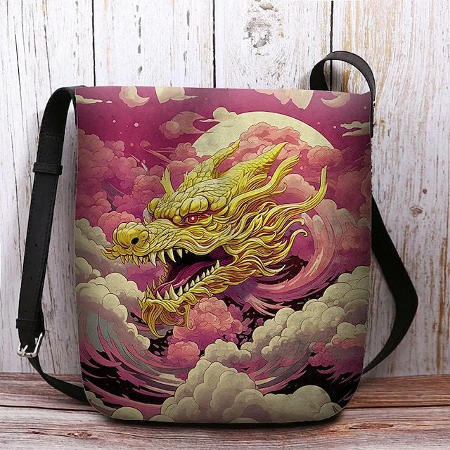 Style & Comfort for Mature Women Women's Dragon Print Crossbody Bag