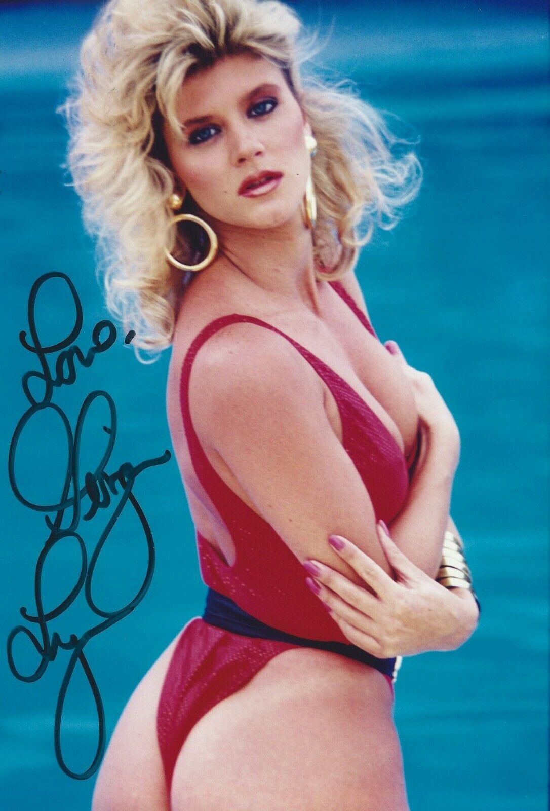 8.5x11 Photo Poster painting Picture HAND Autographed Signed: Ginger Lynn Adult Sexy XXX