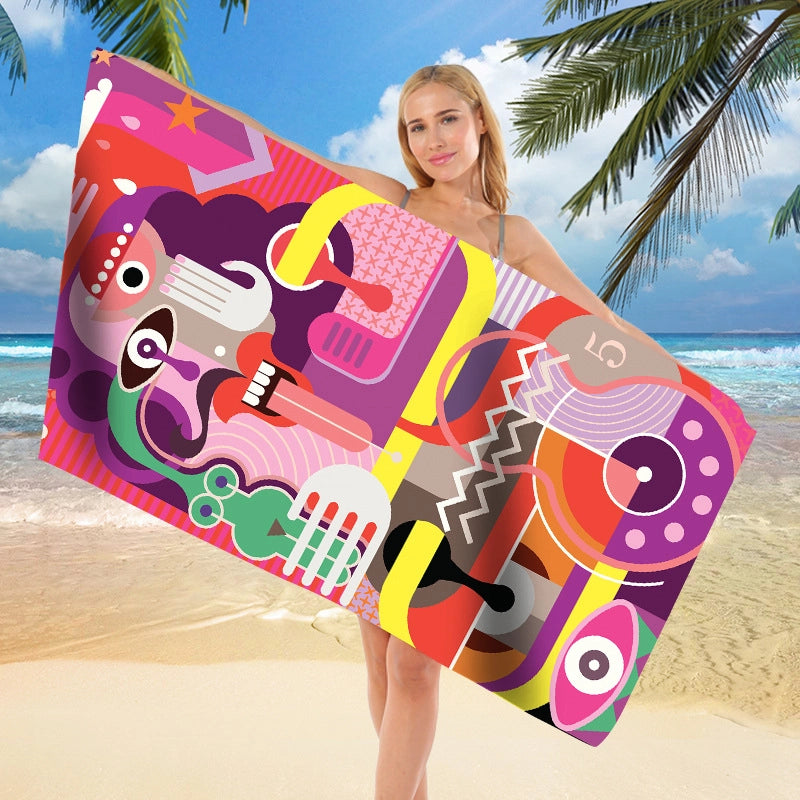 Vacation Geometric Superfine Fiber Beach Towel Towels