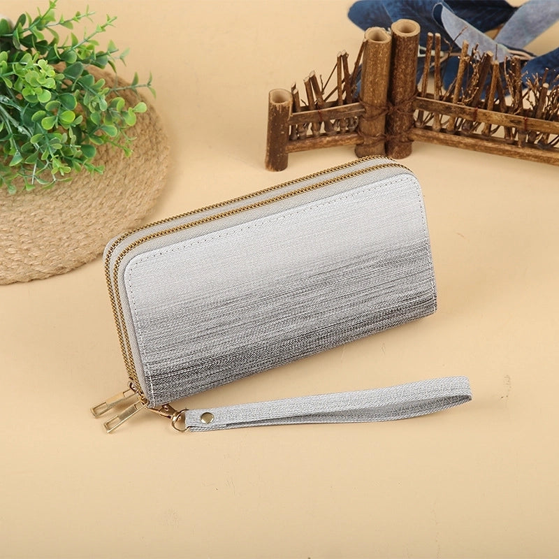 Women’s Solid Color Pu Leather Zipper Wallets