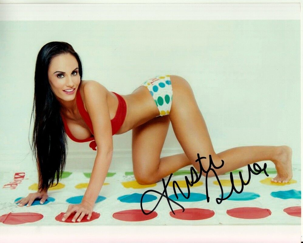 KRISTEN DeLUCA hand-signed SEXY BAREFOOT 8x10 ON HANDS & KNEES uacc rd coa PROOF