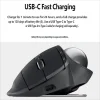 Wireless trackball mouse, ergonomic, office-oriented, Bluetooth dual-mode, USB-C fast charging