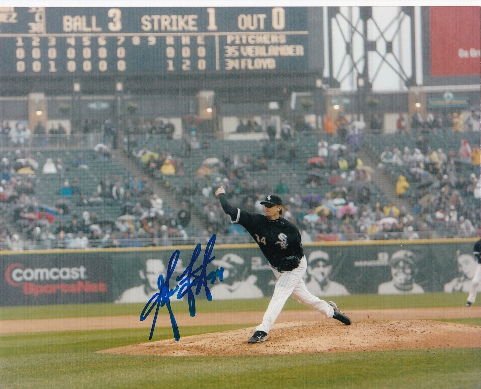 GAVIN FLOYD CHICAGO WHITE SOX NO-HITTER ACTION SIGNED 8x10