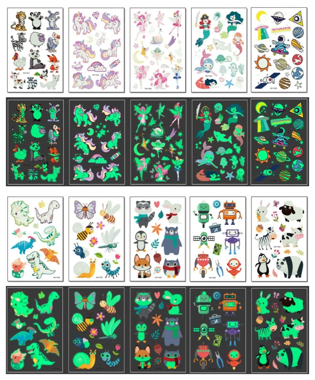 10-20pcs/set Colorful Halloween Skull Head Temporary Tattoo Sticker Child Adult Body Art Water Transfer Fake Tattoo for Face