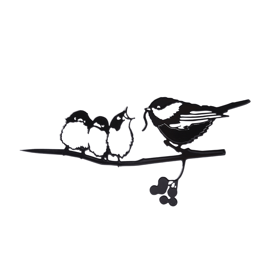 

Birds Feeding Silhouette Sculptures Insert Wrought Iron Home Garden Decor, 501 Original