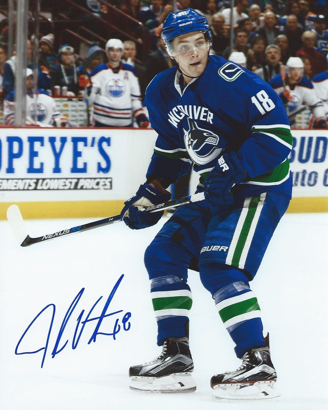 Jake Virtanen Signed 8×10 Photo Poster painting Vancouver Canucks Autographed COA B