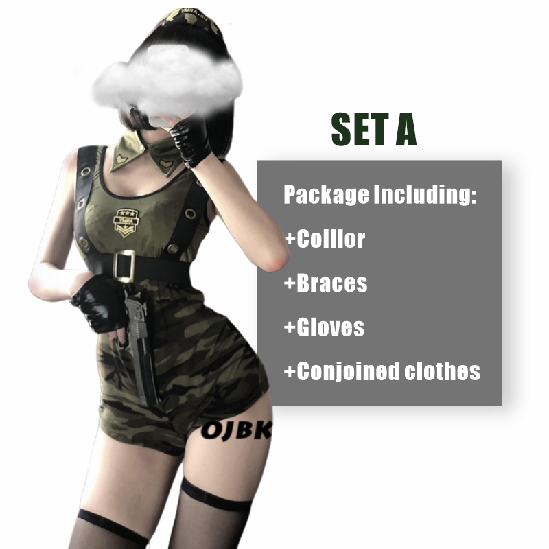 Billionm Sexy Dress Halloween Party Military Instructors Cool Girl Army Uniform Roleplay Policewoman Soldier Costume Cosplay Clothing New