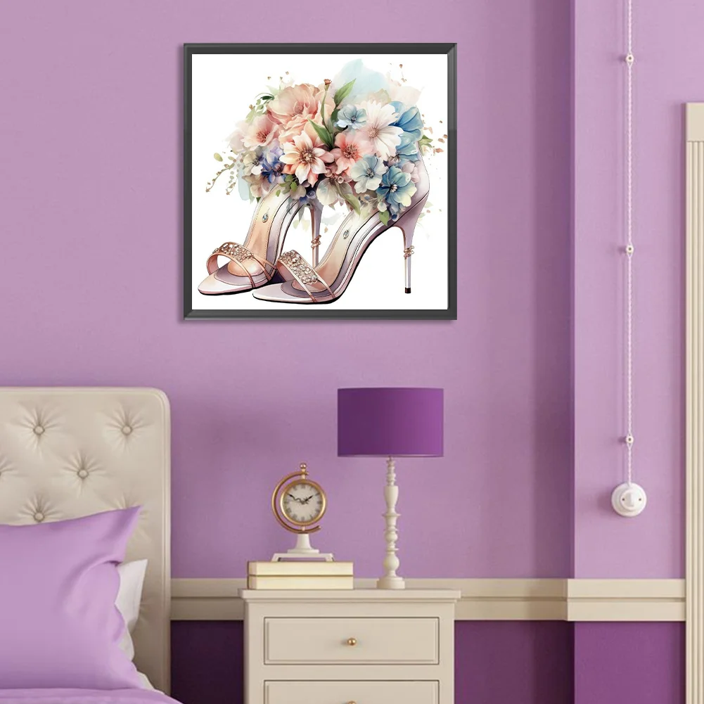 Full Round Diamond Painting 30*30cm - Flower High Heels