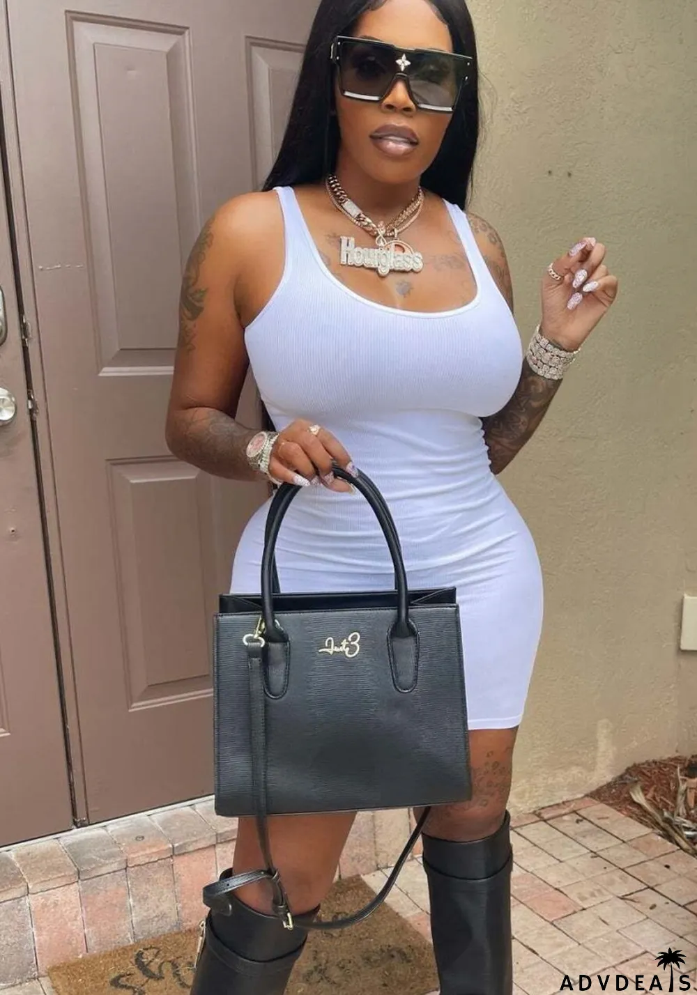 Women Summer White Casual Strap Sleeveless Solid color Mini Bodycon Dress