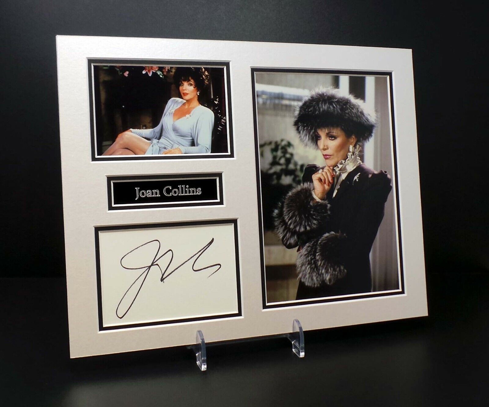 Joan COLLINS Signed Mounted Photo Poster painting Display AFTAL RD COA Dynasty Actress