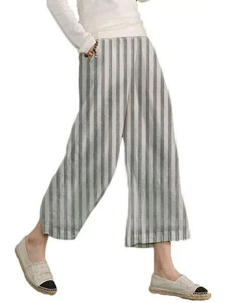 Cotton-Blend Casual Pants