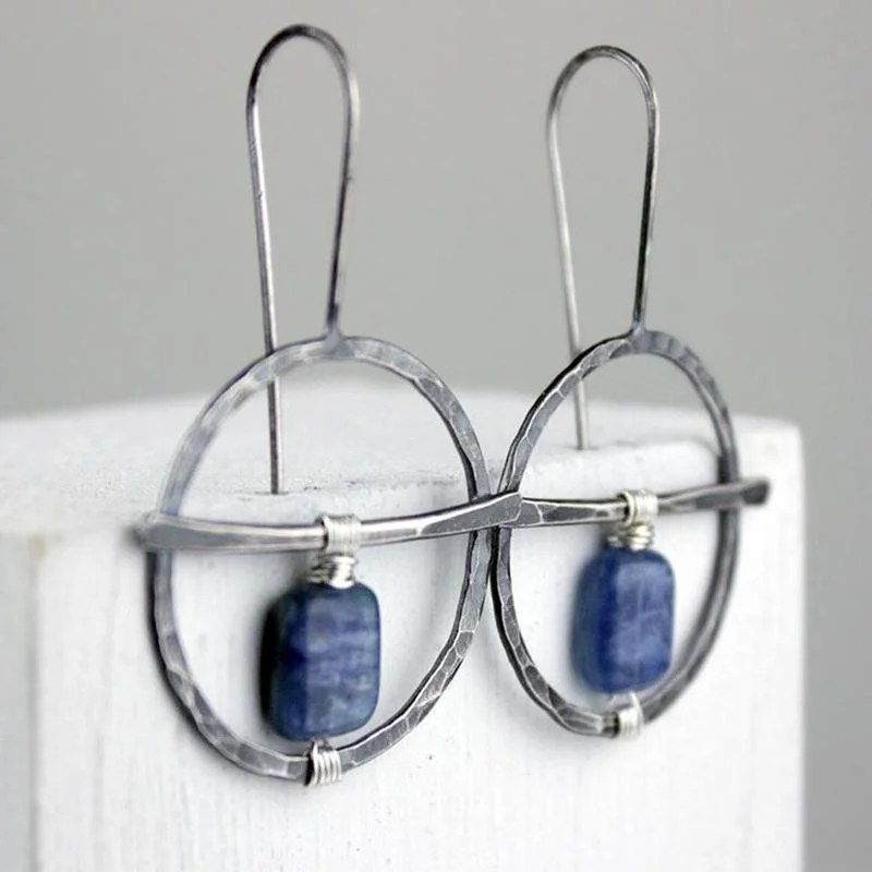 Vintage Handmade Natural Lapis Lazuli Earrings