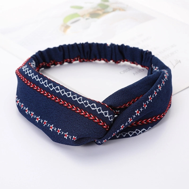 Women’s Lady Polka Dots Flower Cloth Hair Band