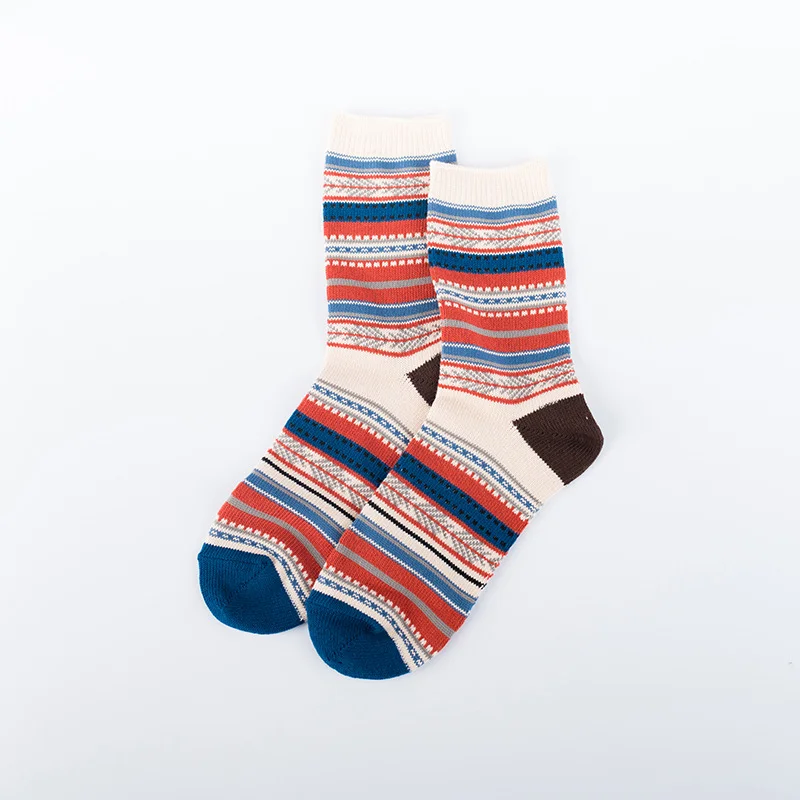Vintage Striped Printed Pattern Trendy Cotton Socks