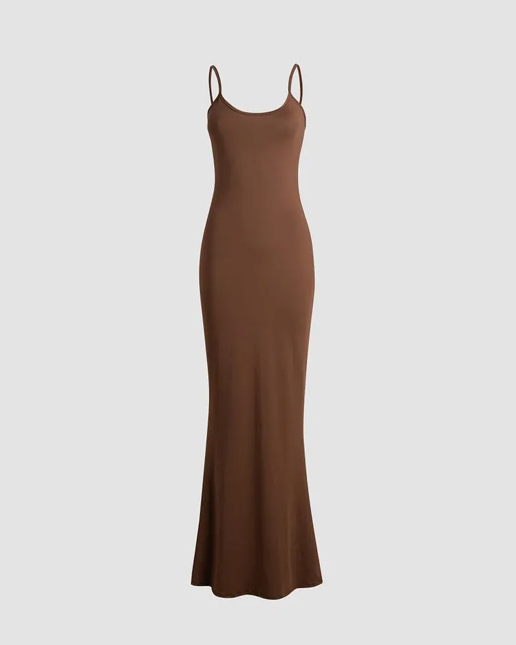 chinese dress ladies Halvar Linen Maxi Dress Brown Espresso main image 0