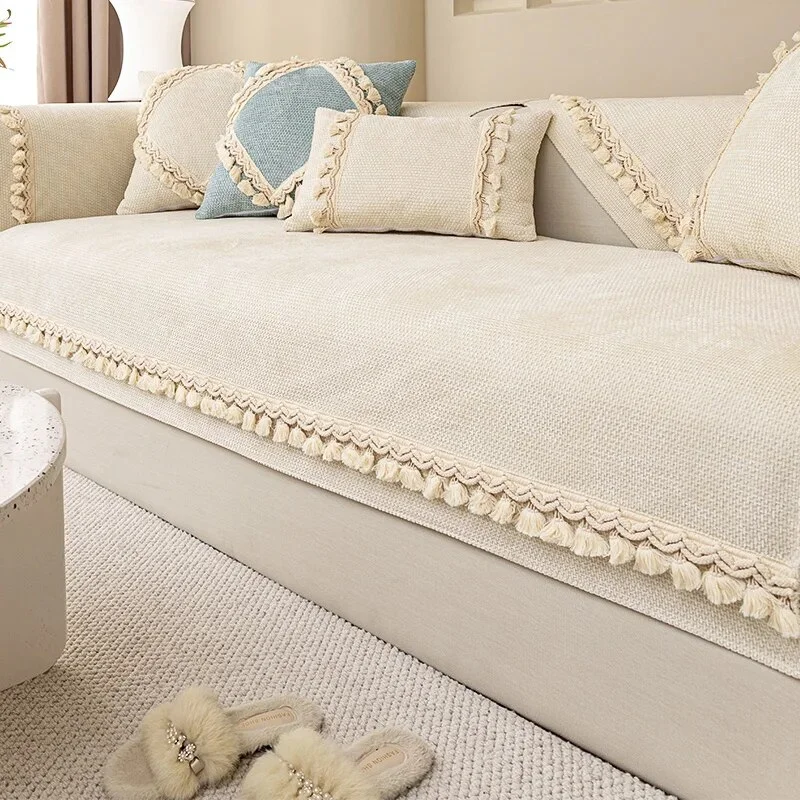 Nigikala Sofa Cover for Modern Living Room, Anti-slip Combination Couch Cushion Cover, Full Furniture Dust Protection, Monochromatic