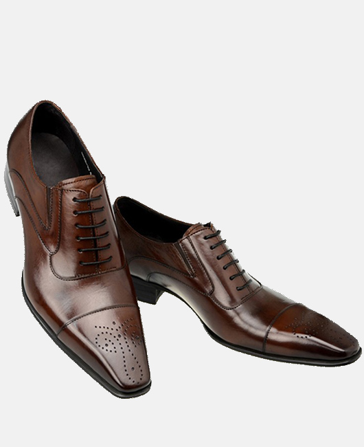 British Square Toe Lace-Up PU Leather Shoe