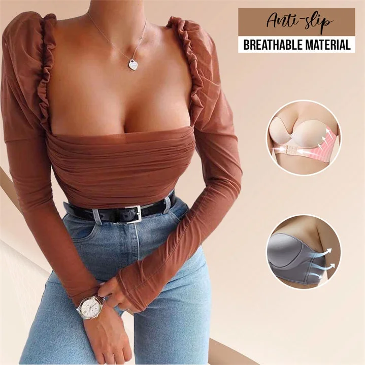 Front Buckle Strapless Wireless Bra